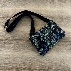VERA BRADLEY Blue Rhapsody 2009 Lighten Up Belt Bag Blue Green Paisley Y2K